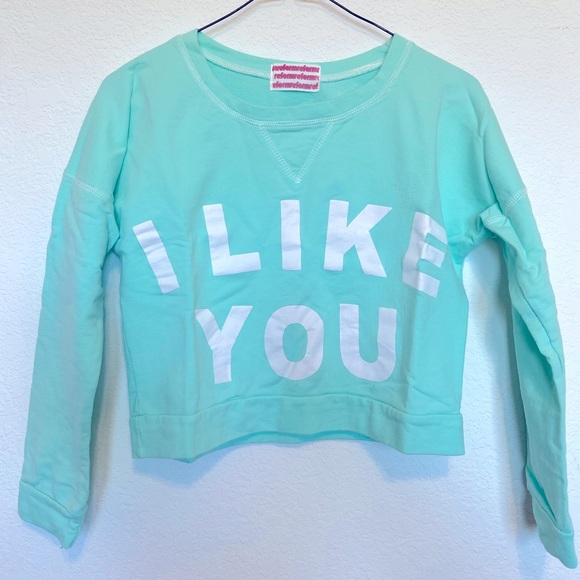 “I Like You” Long Sleeve Crop Top - Picture 1 of 2